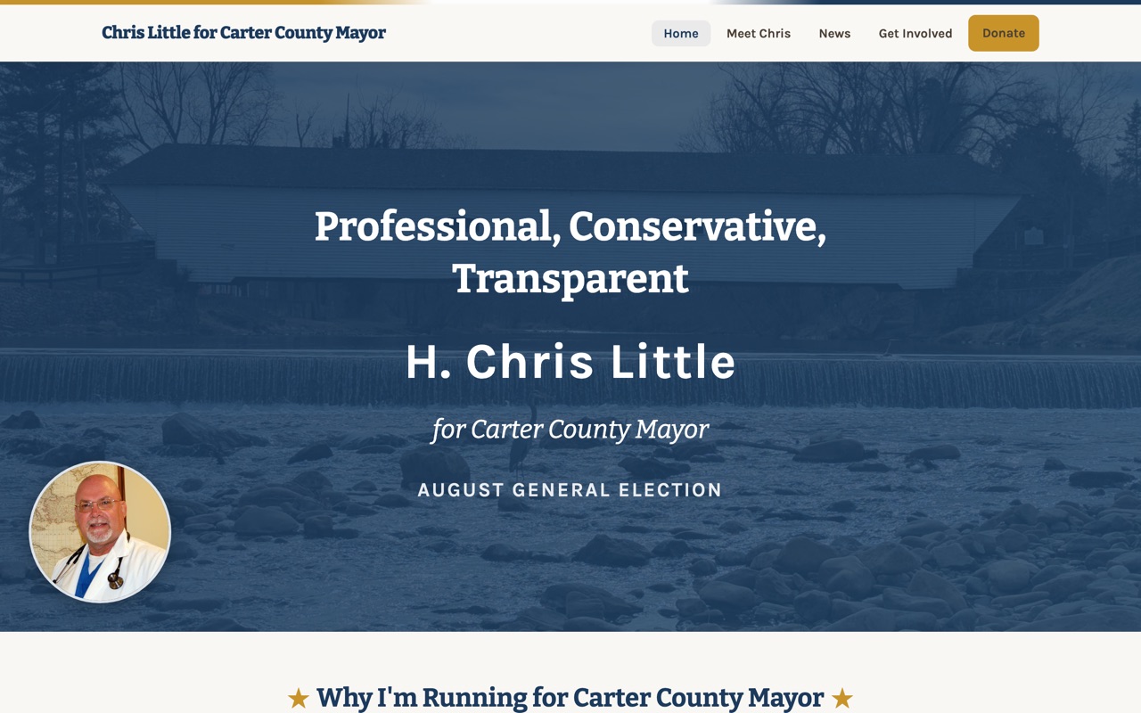 The mayorchris.com campaign homepage